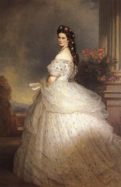 Empress Elisabeth of Austria in Courtly Gala Dress with Diamond Stars by Franz Xaver Winterhalter
